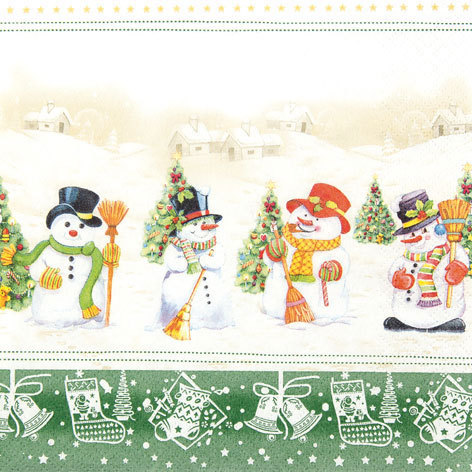 Servetten papier Snowman - 20 stuks 33 x 33 cm