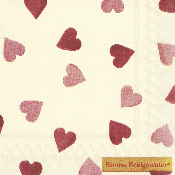 Emma Bridgewater Pink Hearts - servetten 20 stuks