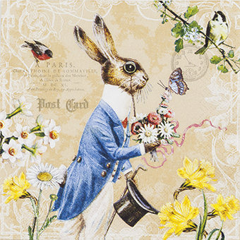 Servetten Papier Mr. Rabbit - 20 stuks - 33 x 33 cm
