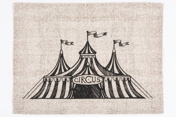 Placemat Circus -  Trapeze  - Set van twee verschillende 100% katoen