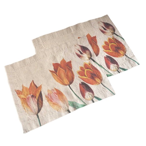 Linnen Placemats Tulips - 35 x 45 cm - Set van twee -