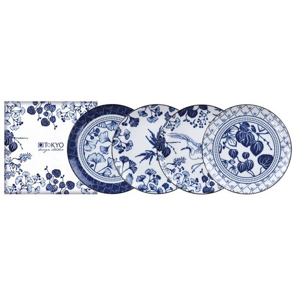 Flora Japonica - Set van vier borden 21 cm in giftbox  - Tokyo Design
