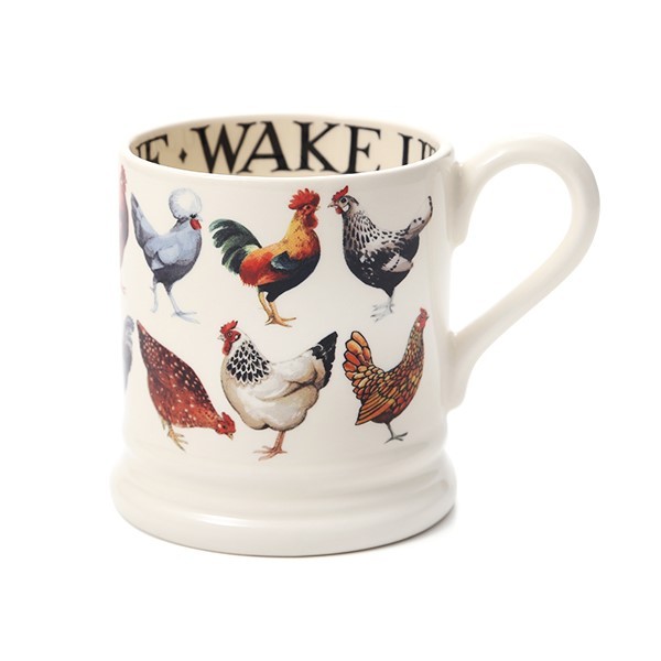 Hen and Toast Row Hens - 1/2 Pint mug = Emma Bridgewater