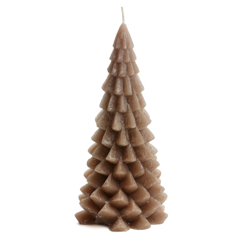 Kerstboom Kaars Bruin - Cognac 20 cm - Rustik Lys