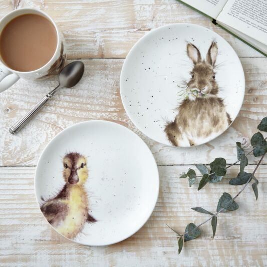 Wrendale Designs - Set van twee borden Bunny and Duck