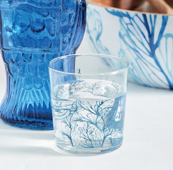 Glas zeewier blauw - Coté Table
